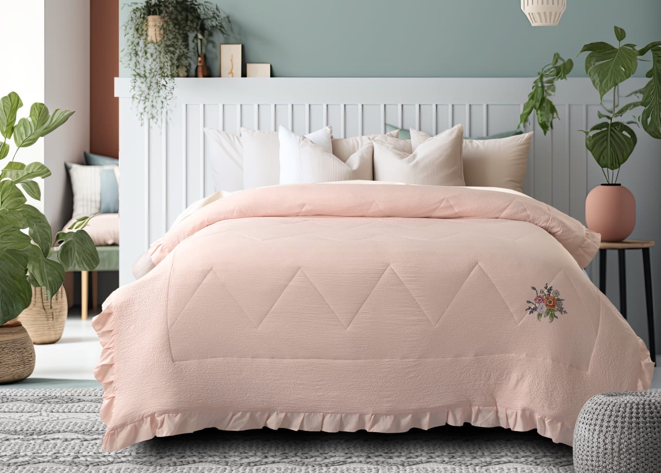 Crushed Cotton Comforter Double Bed - Image 3