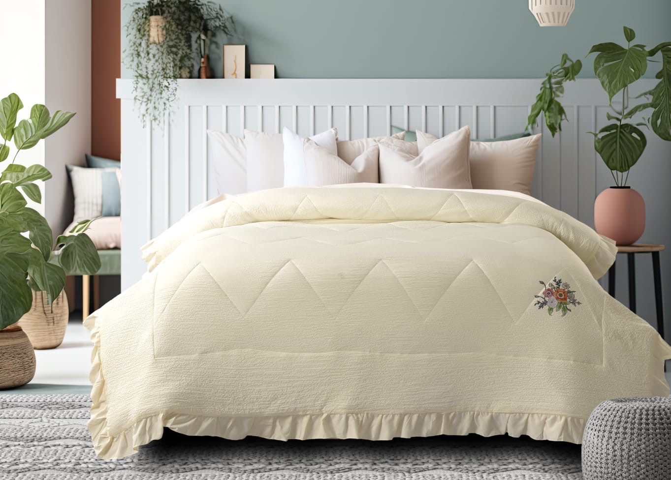Crushed Cotton Comforter Double Bed - Image 2