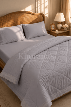 SOFT GREY | SOFTEST BUTTER COTTON | KING SIZE | 4 PIECE COMFORTER SETS