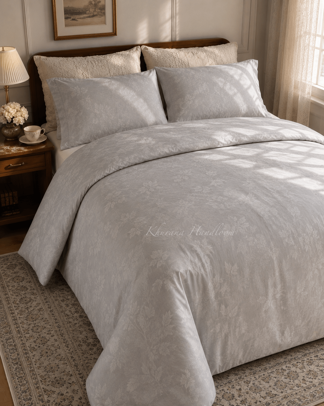 ICE GREY | 4 PIECE JACQUARD SET | PREMIUM FINISH