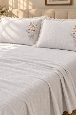 GREY MILANGE | SELF TEXTURED | LINEN | KING SIZE