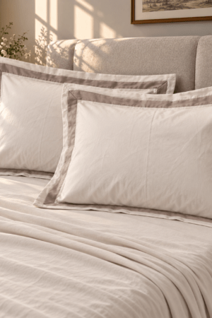 LIGHT BEIGE | 500 Tc | EGYPTIAN COTTON | PLAIN BEDSHEET
