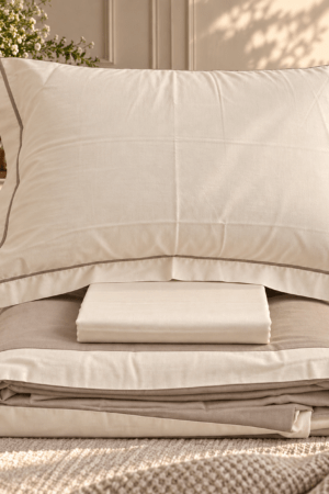 BIEGE BROWN | 300 TC | 4 PIECE BEDDING SET | PURE EGYPTIAN COTTON | KING SIZE