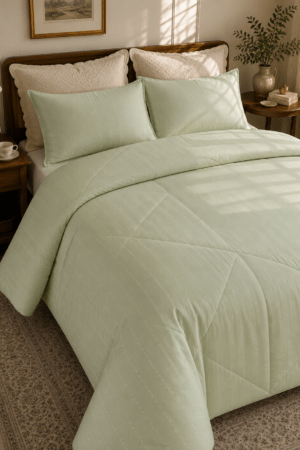 | SAGE GREEN | JACQUARD COMFORTER SET| 4 PIECE SET