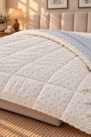 Bows | Chicken lace | Cotton | Double bed | Ac comforter