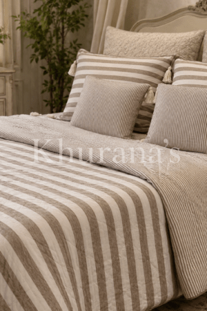 MOCHA VINTAGE | VINTAGE STRIPS | 6 PIECE COMFORTER SET