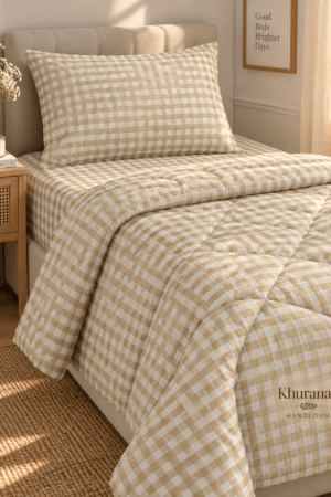BEIGE BEDDING SET | SINGLE BED | SUPER SOFT
