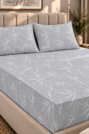 ICE GREY | PURE COTTON | 72*78 inches | FITTED UPTO 12 INCHES | PURE COTTON