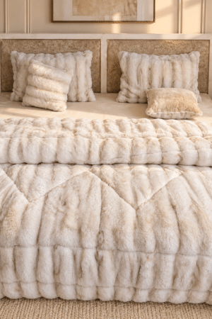 6 PIECE SET | RABBIT FUR | WINTER QUILT SET | SUPER SOFT | KING SIZE
