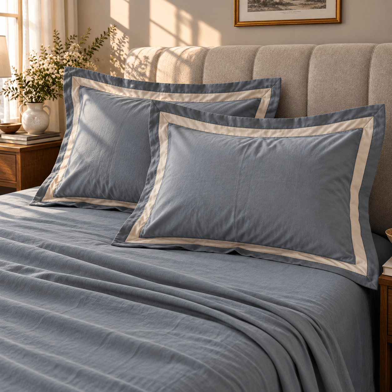 DARK GREY | 500 TC | EGYPTIAN COTTON | PLAIN BEDSHEET