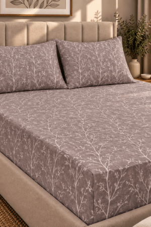 BROWN | PURE COTTON | 72*78 inches | FITTED UPTO 12 INCHES | PURE COTTON