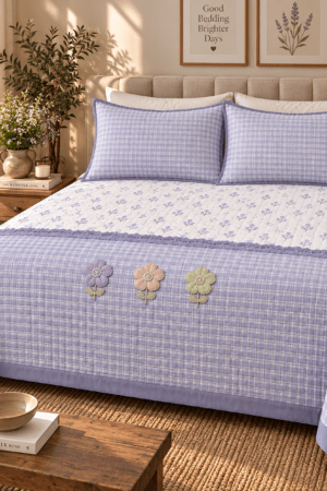 LILAC | KING SIZE | QUILTED BEDCOVER | PINTEREST | DESIGNER
