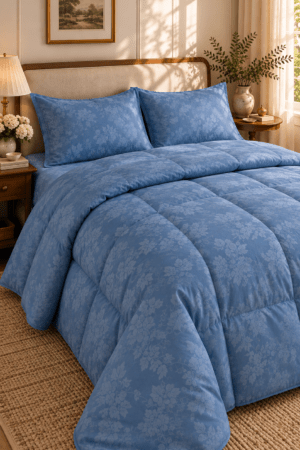 TRUE BLUE | 4 PIECE JACQUARD SET | COMFORTER SET