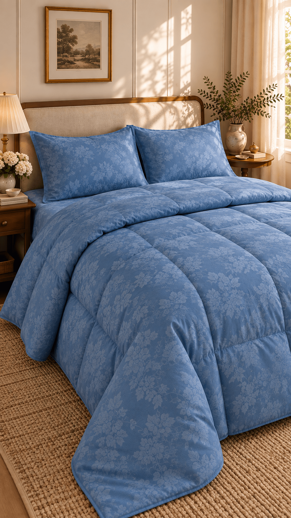 TRUE BLUE | 4 PIECE JACQUARD SET | COMFORTER SET