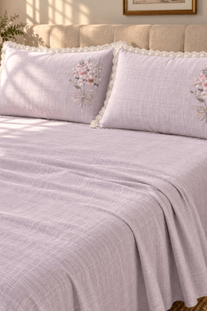 LILAC MILANGE | SELF TEXTURE | KING SIZE  | LINEN
