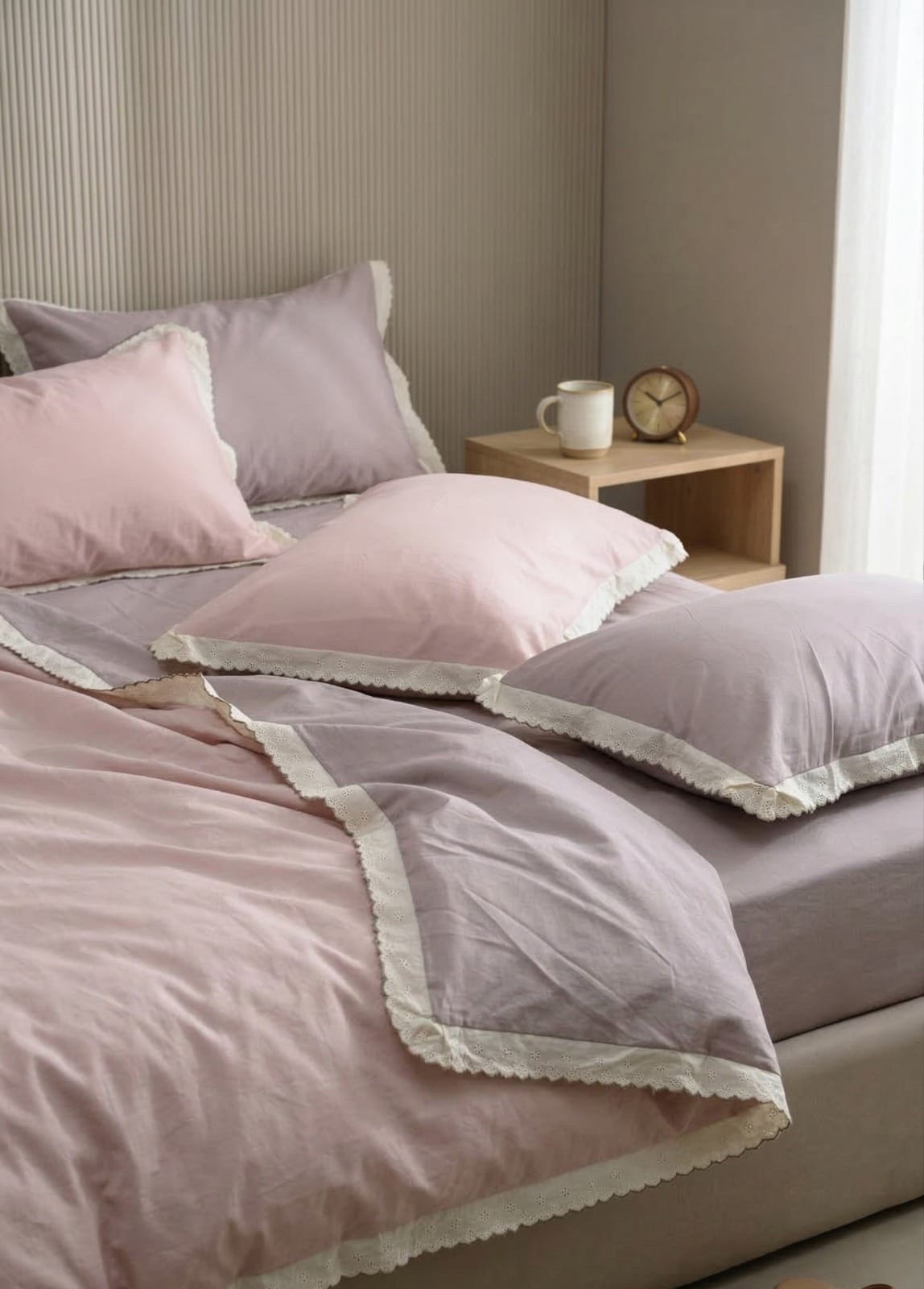 PINK & LILAC | 6 PIECE COMFORTER SET | KING SIZE