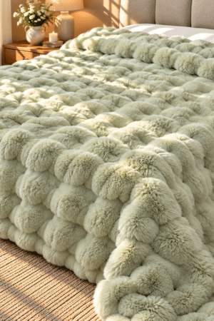 RABBIT FUR | BLANKET / QUILT COVER | SUPERIOR FABRIC | SOFTEST FUR | WINTER