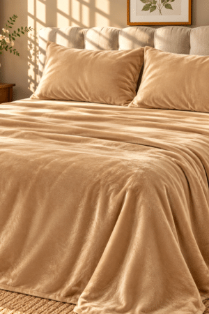 FOREVER | PLAIN VELVET | KING SIZE | SUPER SOFT | 3 PIECE SET | WINTER BEDSHEET