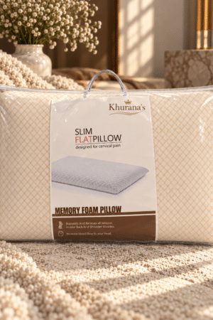 SLIM FLAT PILLOW | MEMORY FOAM PILLOW | 17X27 CM |