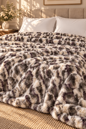 ANIMAL PRINT | FUR BLANKET / COVER  | DOUBLE BED | SOFTEST FUR