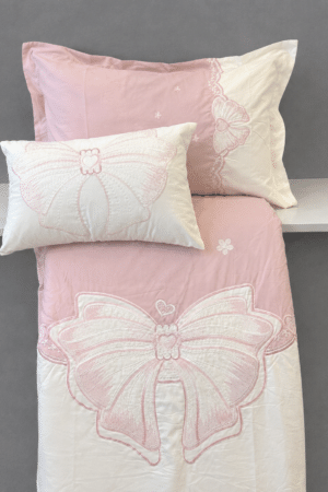 PINTEREST BOWS | 6 PIECE SET | BUTTER COTTON | EMBROIDERED SET | DARKER PINK