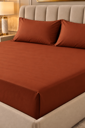 PLAIN BEDSHEET | 300 TC | KING SIZE | EGYPTIAN COTTON | TERRACOTTA
