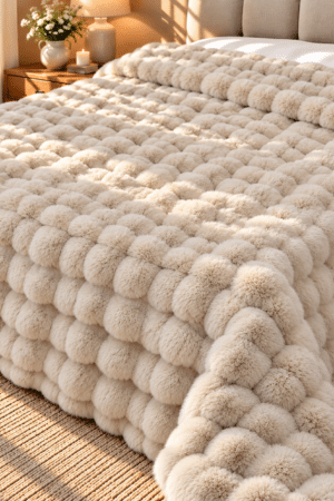 RABBIT FUR | BLANKET / QUILT COVER | SUPERIOR FABRIC | SOFTEST FUR | WINTER