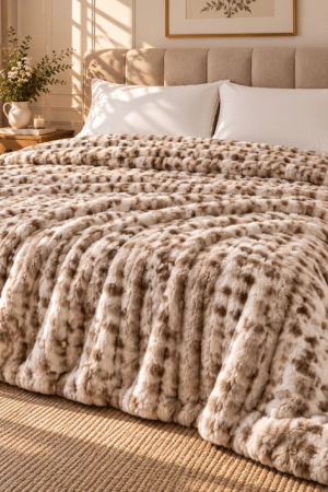 ANIMAL PRINT | FUR BLANKET / COVER  | SINGLE BED | SOFTEST FUR