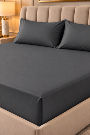 PLAIN BEDSHEET | 300 TC | KING SIZE | EGYPTIAN COTTON | CHARCOAL GREY |