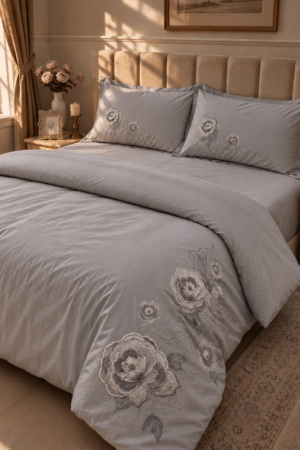 EXCLUSIVE SETS | PREMIUM PACKAGING | KING SIZE | 300 TC | EMBROIDERED SETS | DARK GREY