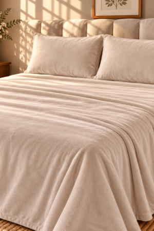 FOREVER | PLAIN VELVET | KING SIZE | SUPER SOFT | 3 PIECE SET | WINTER BEDSHEET