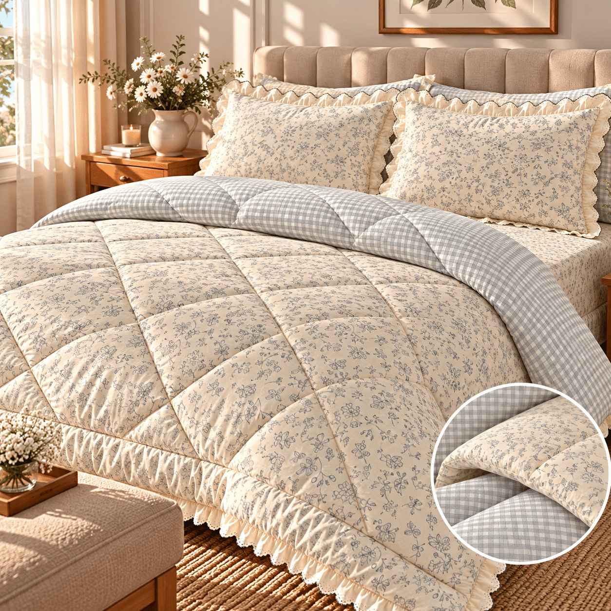 PINTEREST BEDDING | KING SIZE | CHICKEN LACE | 4 PIECE SET