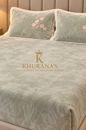 CLASSIC | WINTER BEDSHEET | KING SIZE | DESIGNER PILLOW CASES | EMBROIDERY | PISTA
