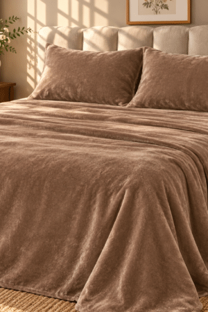 FOREVER | PLAIN VELVET | KING SIZE | SUPER SOFT | 3 PIECE SET | WINTER BEDSHEET
