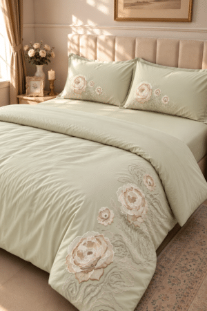 EXCLUSIVE SETS | PREMIUM PACKAGING | KING SIZE | 300 TC | EMBROIDERED SETS | PISTA GREEN
