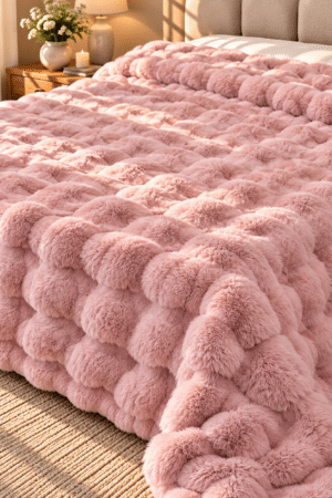 RABBIT FUR | BLANKET / QUILT COVER | SUPERIOR FABRIC | SOFTEST FUR | WINTER