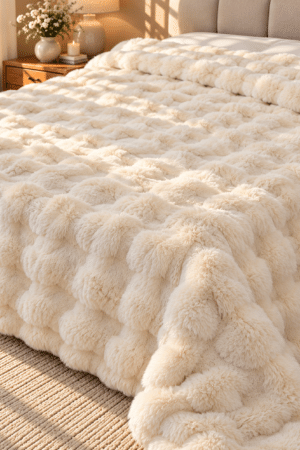FUR BLANKET | DOUBLE BED | SUPER SOFT | WINTER BLANKETS | WHITISH