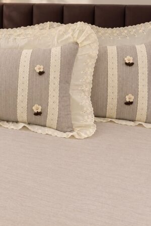 CROCHET | LINEN TEXTURE | KING SIZE | CHICKEN LACE | DESIGNER COLLECTION | LINEN TEXTURE
