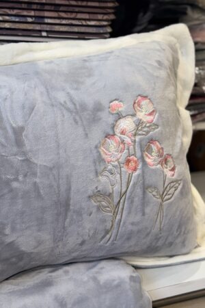 CLASSIC | WINTER BEDSHEET | KING SIZE | DESIGNER PILLOW CASES | EMBROIDERY | GREY